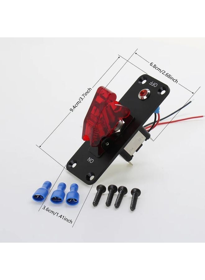 لوح الألومنيوم الأسود 12 فولت مفتاح تشغيل/إيقاف تبديل لوحة الإشعال مع ضوء مؤشر LED للسيارات سباقات القوارب المركبات الترفيهية - Image 2
